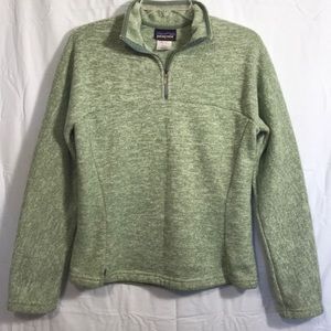 Patagonia 1/4 Zipper Lt Green Sweat Shirt